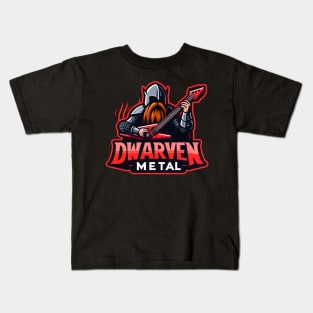 Dwarven Metal - Dwarf Guitarist - Fantasy Kids T-Shirt